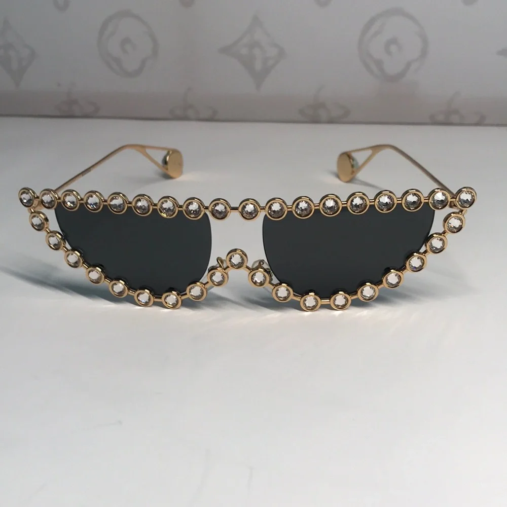 New Authentic Stylish Gold and Black Sunglasses GG0364S 002